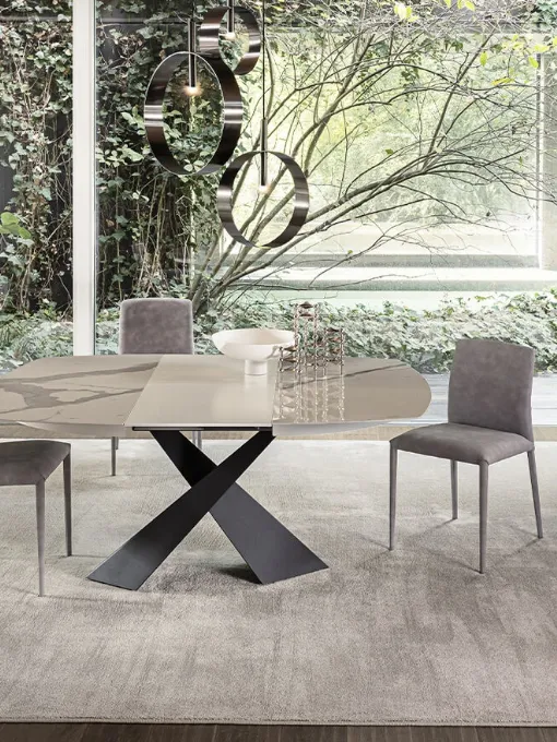 Tavolo allungabile in ceramica Living Square di Riflessi