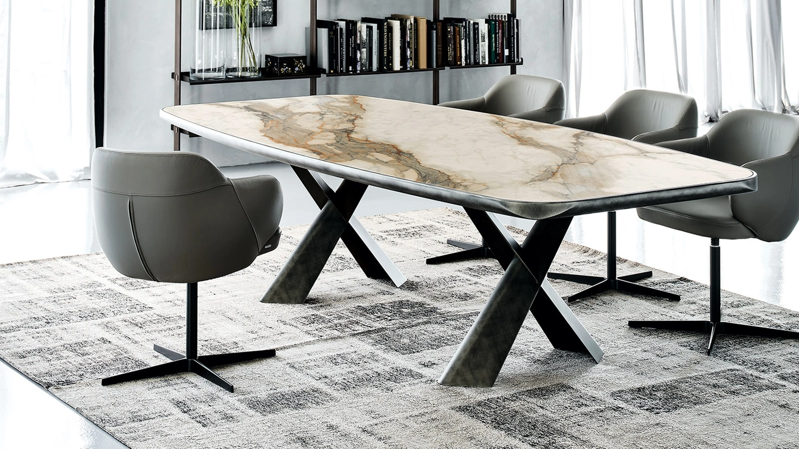 Tavolo con piano in ceramica raffinata Mad Max Keramic Premium di Cattelan Italia