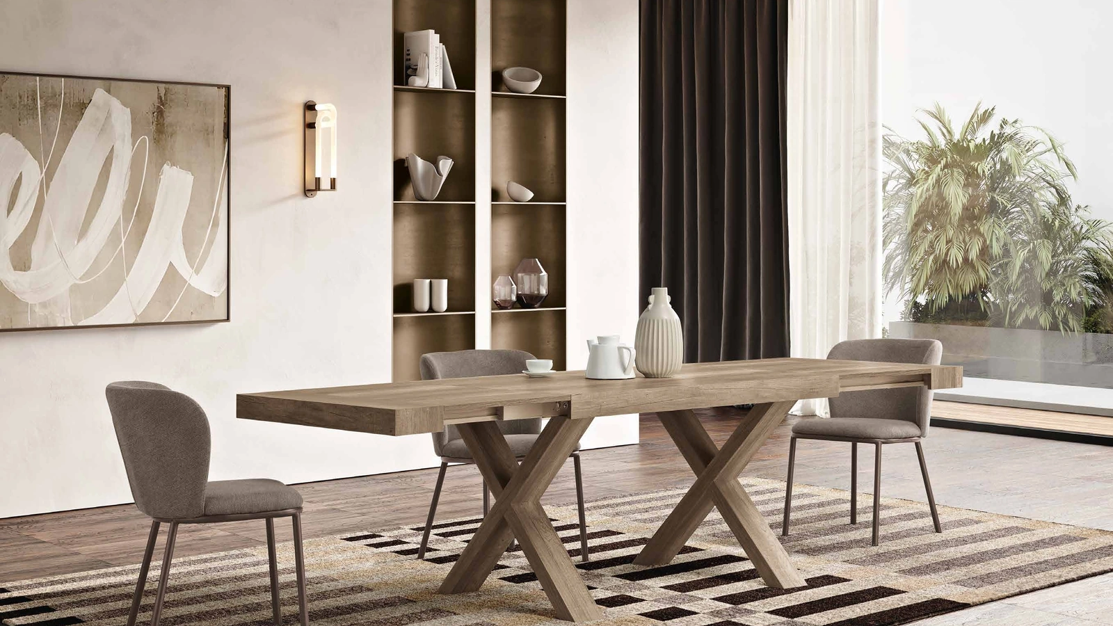 Tavolo allungabile in laminato effetto legno Paride di Capodarte