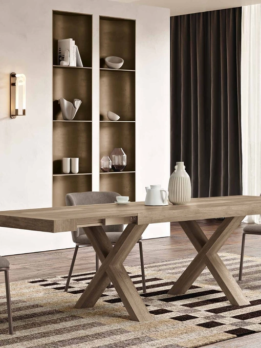 Tavolo allungabile in laminato effetto legno Paride di Capodarte