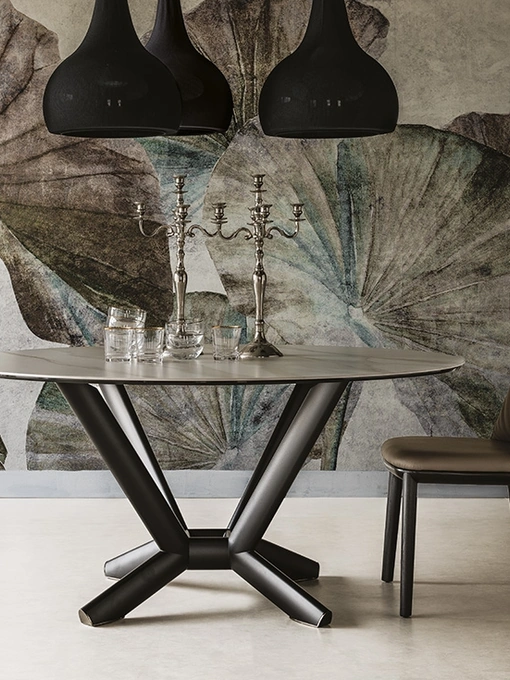 Tavolo rotondo con piano in ceramica Planer Keramic Round di Cattelan Italia