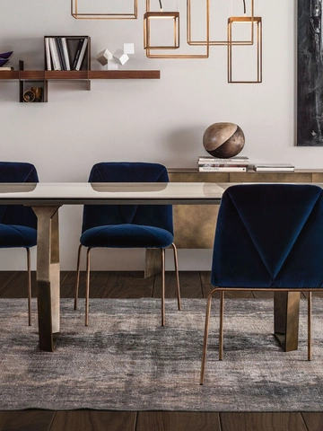 Tavolo Mexa con top in ceramica e base in metallo di Ronda Design
