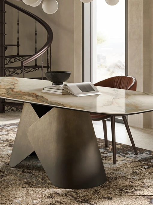 Tavolo in ceramica con base in metallo Scott Keramik di Cattelan Italia
