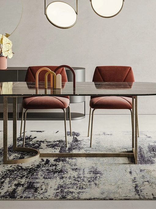 Tavolo ovale Slice con top in ceramica e base in metallo di Ronda Design