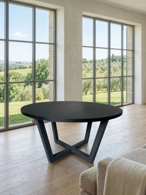 Tavolo Spider Round in legno massello di Tavolobello