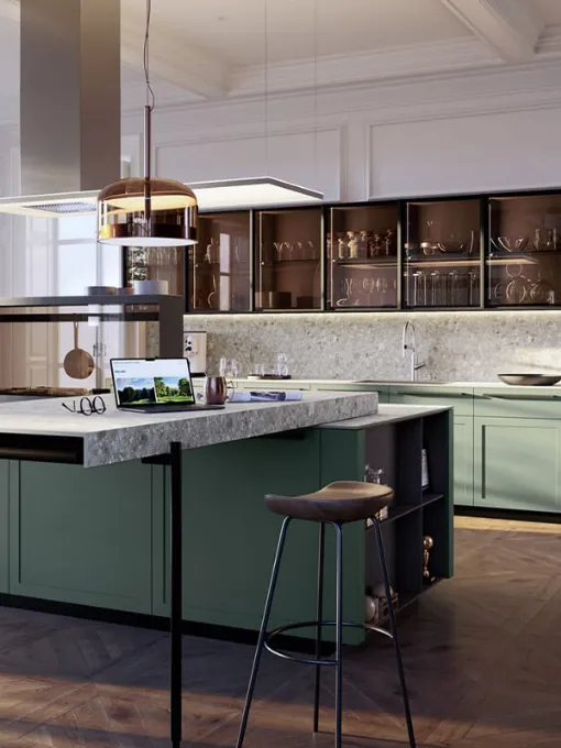 Cucina Design con isola Ak Project 11 di Arrital