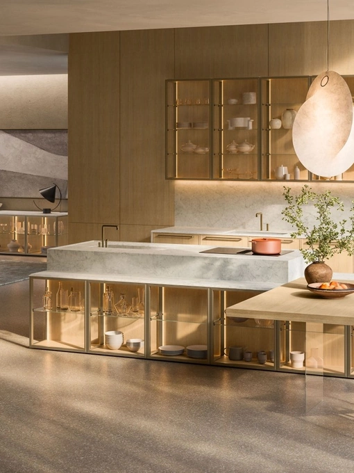 Cucina Design con isola Antis Project 2 in Rovere di Euromobil