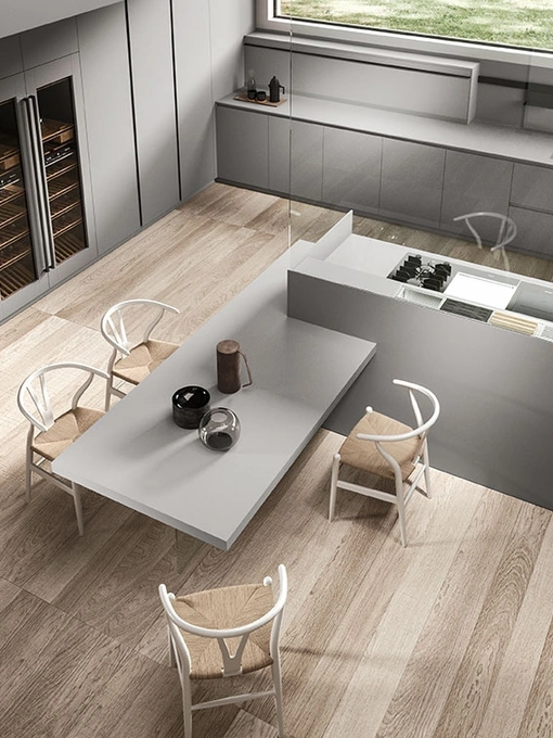 Cucina Design in Fenix Grigio con penisola Ak 04 01 di Arrital