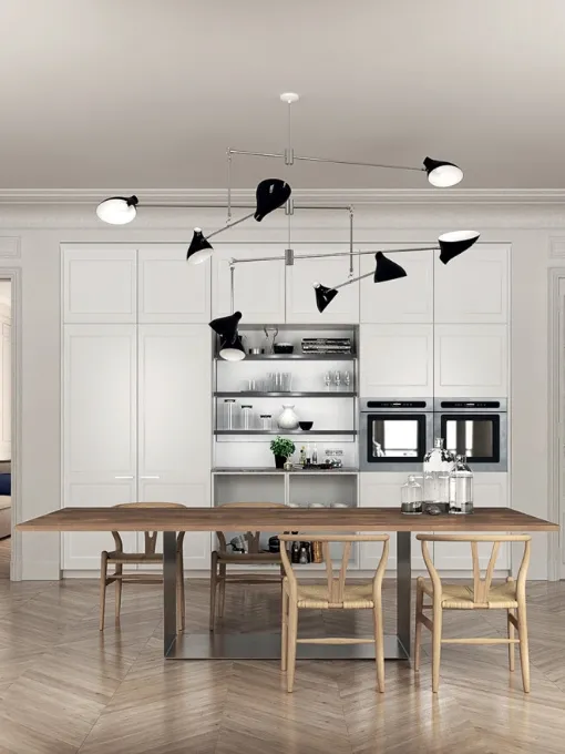 Cucina Design ad angolo Filò Project 3 in laccato opaco Bianco di Euromobil
