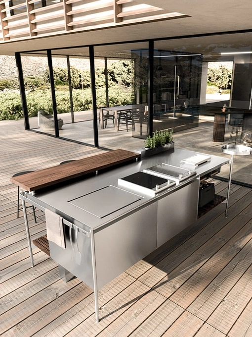 Cucina Design outdoor Solaria Isola Monoblocco di Arrital