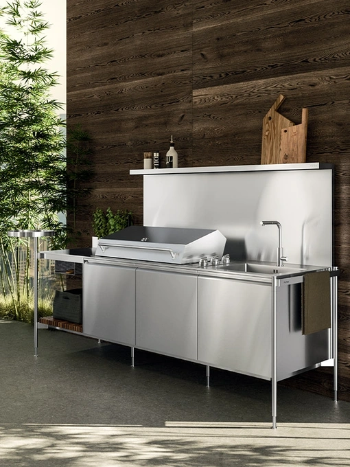 Cucina Design outdoor Solaria Lineare Monoblocco di Arrital
