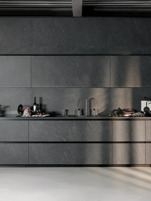 Cucina Design lineare Telero Project 1 in gres di Euromobil