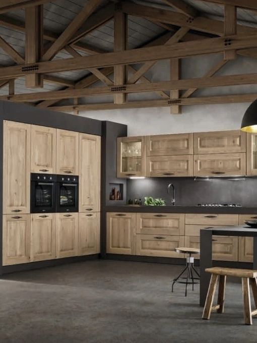 Cucina in Muratura con penisola I Masselli 01 di Ar-Tre