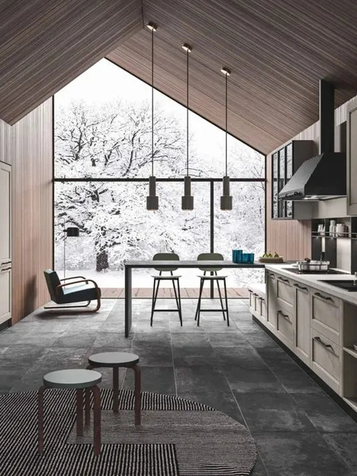 Cucina Moderna in legno con penisola Cloe 01 di Ar-Tre