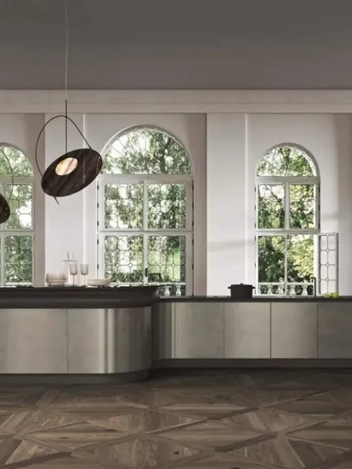 Cucina Moderna con isola Progetto Sistema Laccato 01 di Ar-Tre