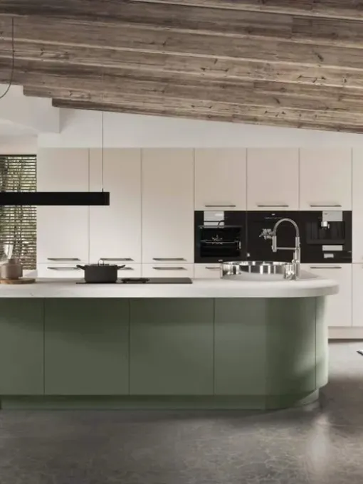 Cucina Moderna con isola Progetto Sistema Laccato 02 di Ar-Tre