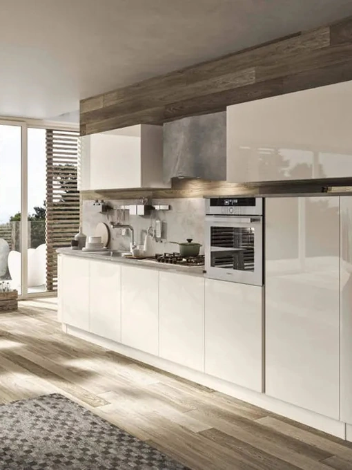 Cucina Moderna lineare Progetto Sistema Laccato 03 di Ar-Tre