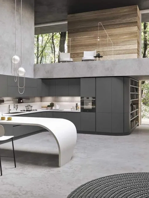 Cucina Moderna con penisola Progetto Sistema Laccato 04 di Ar-Tre