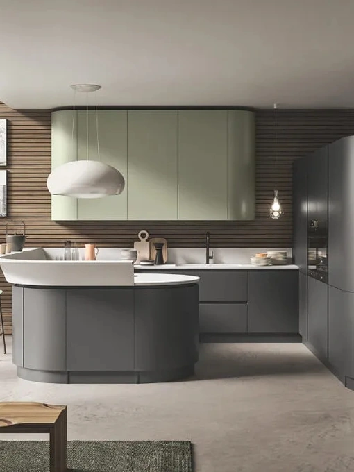 Cucina Moderna con penisola Progetto Sistema Laccato 06 di Ar-Tre