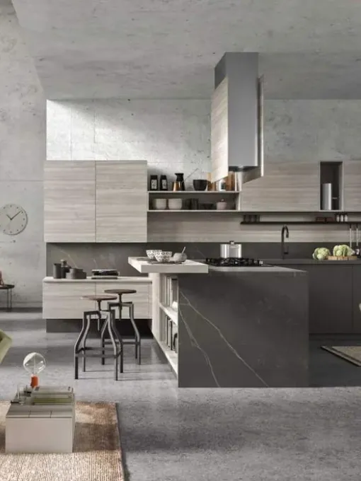 Cucina Moderna con penisola Fly Evo Flo Evo 02 di Ar-Tre