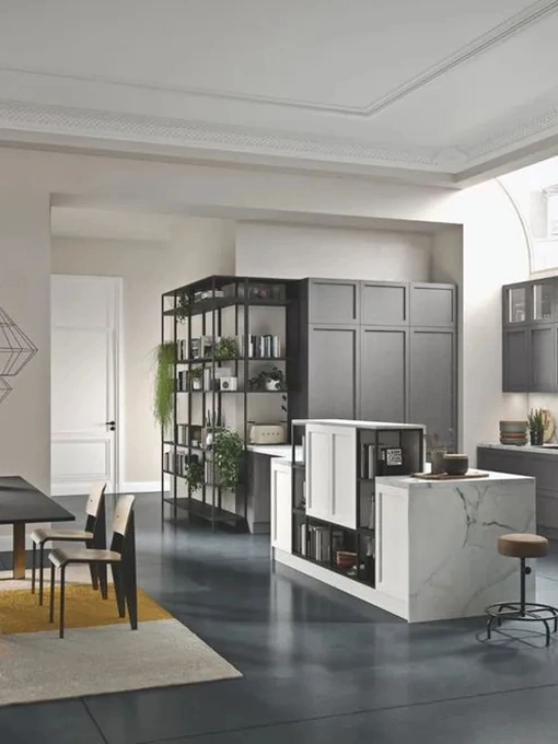 Cucina Moderna in legno laccato con penisola Infinity 02 di Ar-Tre