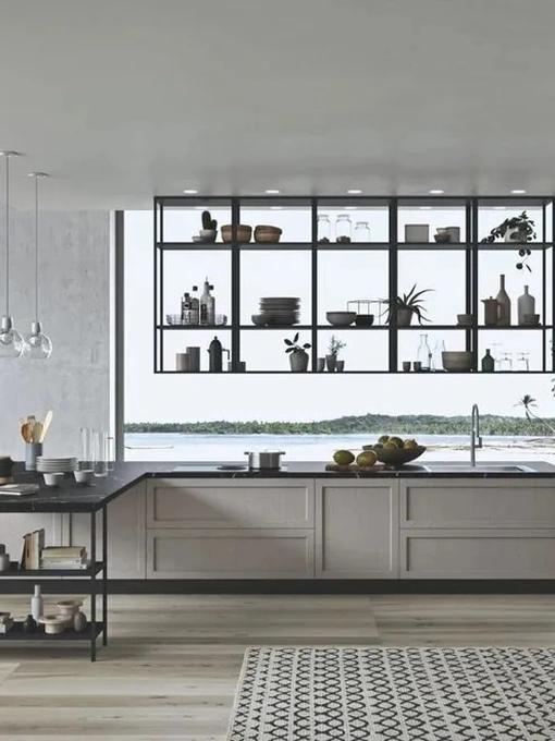 Cucina Moderna in legno laccato con isola Infinity 04 di Ar-Tre