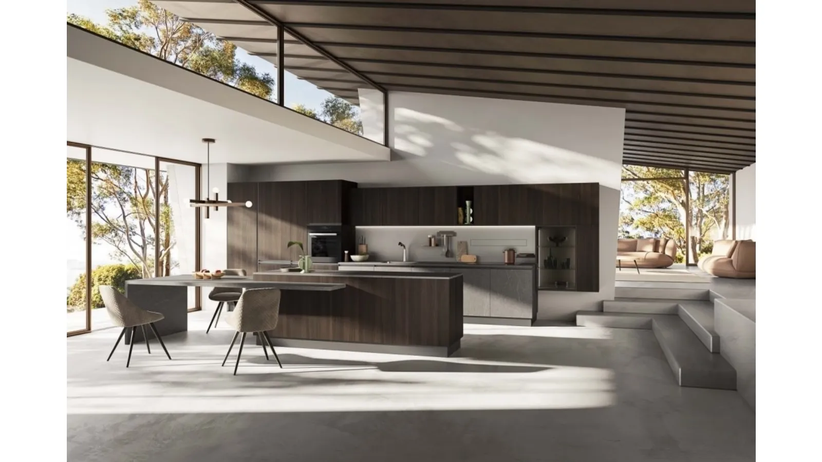 Cucina Moderna con isola Up Design 01 di Ar-Tre
