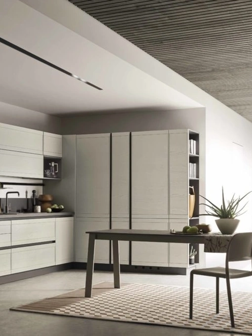 Cucina Moderna angolare in legno laccato Zoe 01 di Ar-Tre