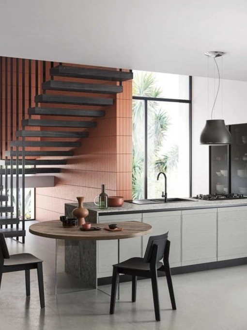 Cucina Moderna in legno laccato con isola Zoe 03 di Ar-Tre