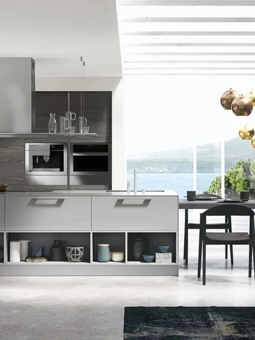 Cucina Moderna in legno laccato con isola Zoe 04 di Ar-Tre