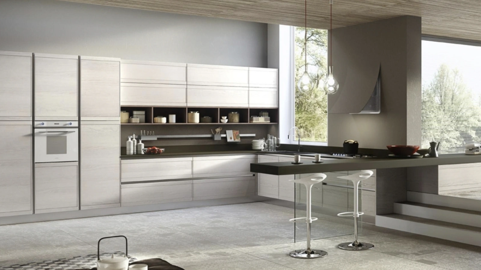 Cucina Moderna con penisola Zoe 07 di Ar-Tre